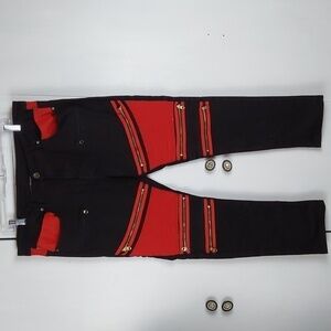 Bie PA Mens Black/Red Denim jeans Vintage streetwear moto Edgy Sz.38